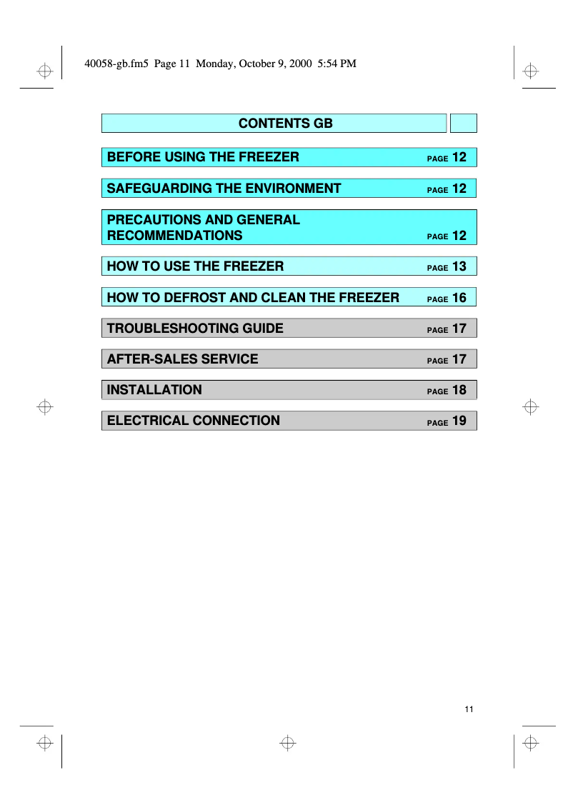 Page 1 de la notice Manuel utilisateur Whirlpool AFB 820
