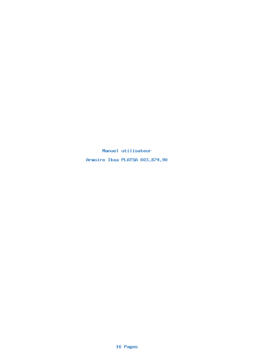 Page 1 de la notice Manuel utilisateur Ikea PLATSA 603.874.90