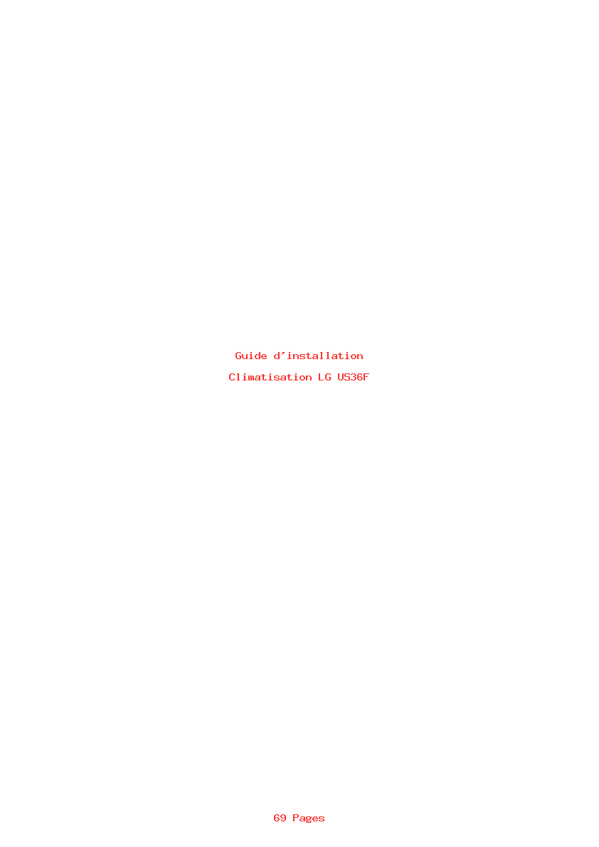 Page 1 de la notice Guide d'installation LG US36F