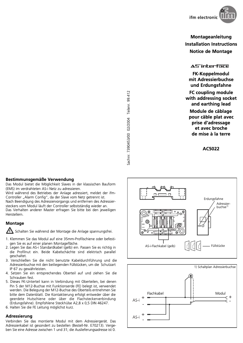 Page 1 de la notice Manuel utilisateur IFM AC5022