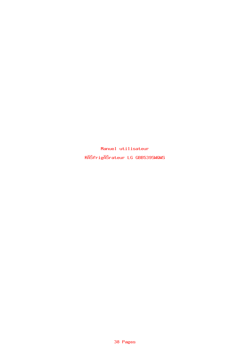 Page 1 de la notice Manuel utilisateur LG GBB539SWQWS