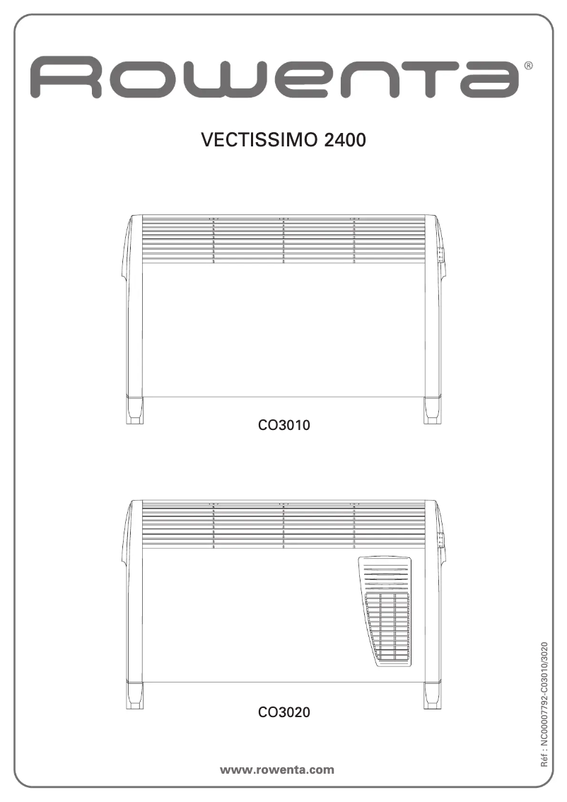 Page 1 de la notice Manuel utilisateur Rowenta CO3020