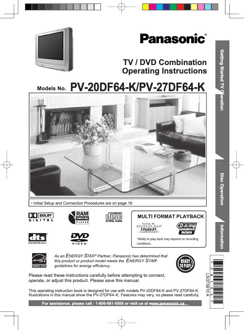 Page 1 de la notice Manuel utilisateur Panasonic PV-27DF64K