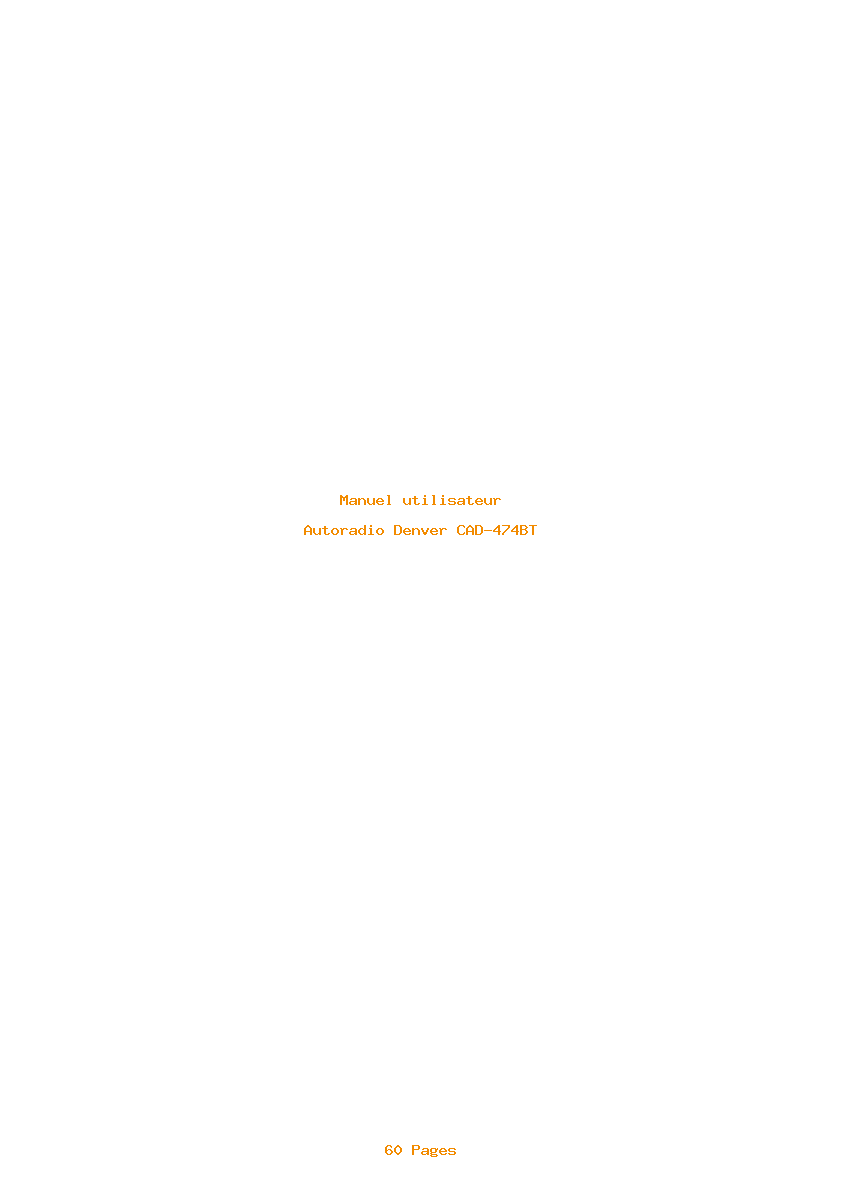 Page 1 de la notice Manuel utilisateur Denver CAD-474BT