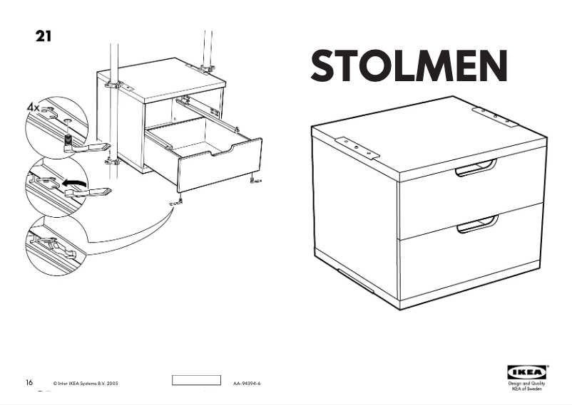 Page 1 de la notice Manuel utilisateur Ikea STOLMEN