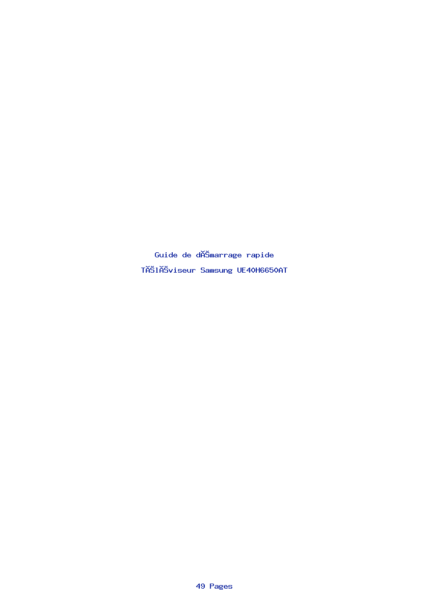 Image de la première page du manuel de l'appareil UE40H6650AT
