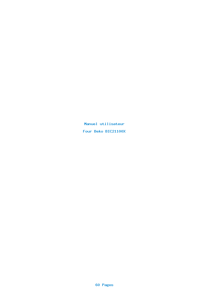 Page 1 de la notice Manuel utilisateur Beko BIC21100X