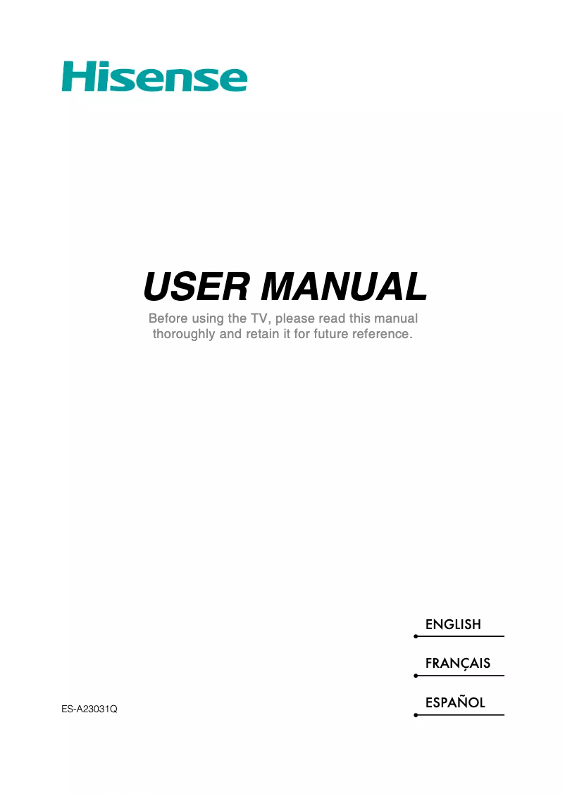 Page 1 of the manual User Manual Hisense 85U7K