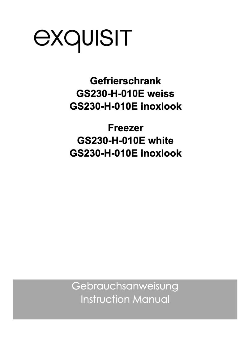 Page 1 de la notice Manuel utilisateur Exquisit GS230-H-010E