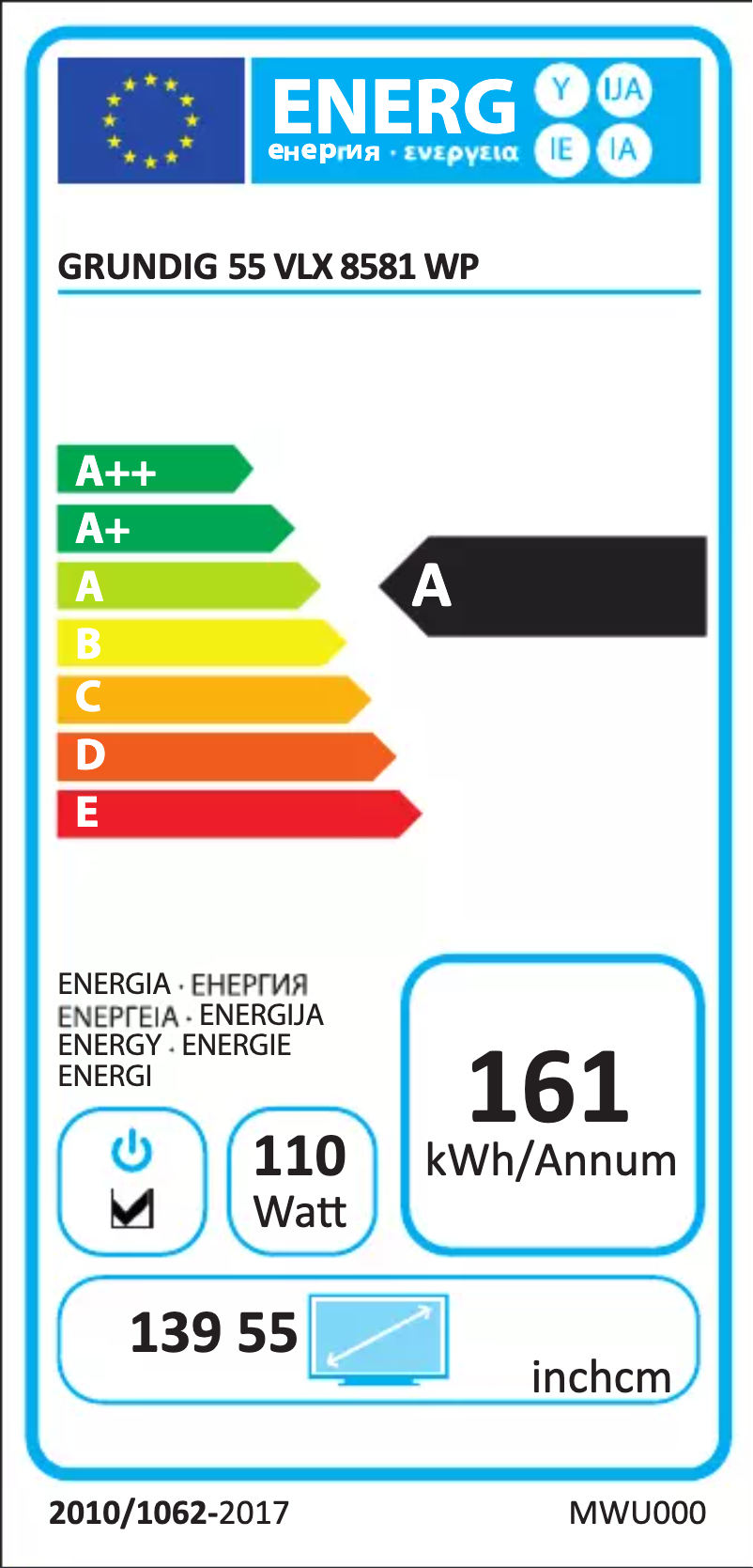 Page 1 de la notice Manuel utilisateur Grundig 55 VLX 8581 WP