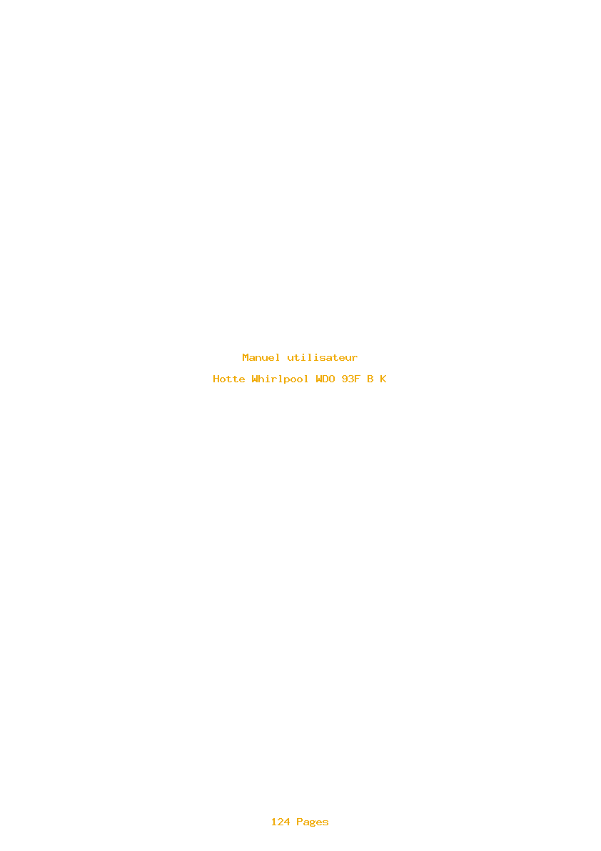 Page 1 de la notice Manuel utilisateur Whirlpool WDO 93F B K
