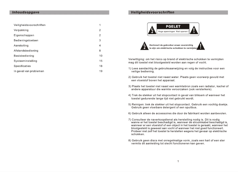 Page 1 de la notice Manuel utilisateur Salora DVP 9016