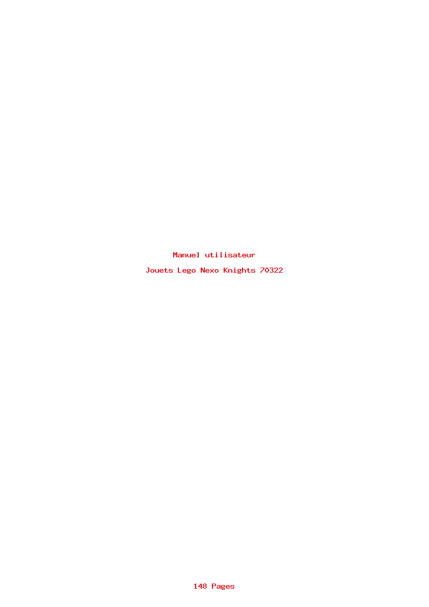 Page 1 de la notice Manuel utilisateur Lego Nexo Knights 70322