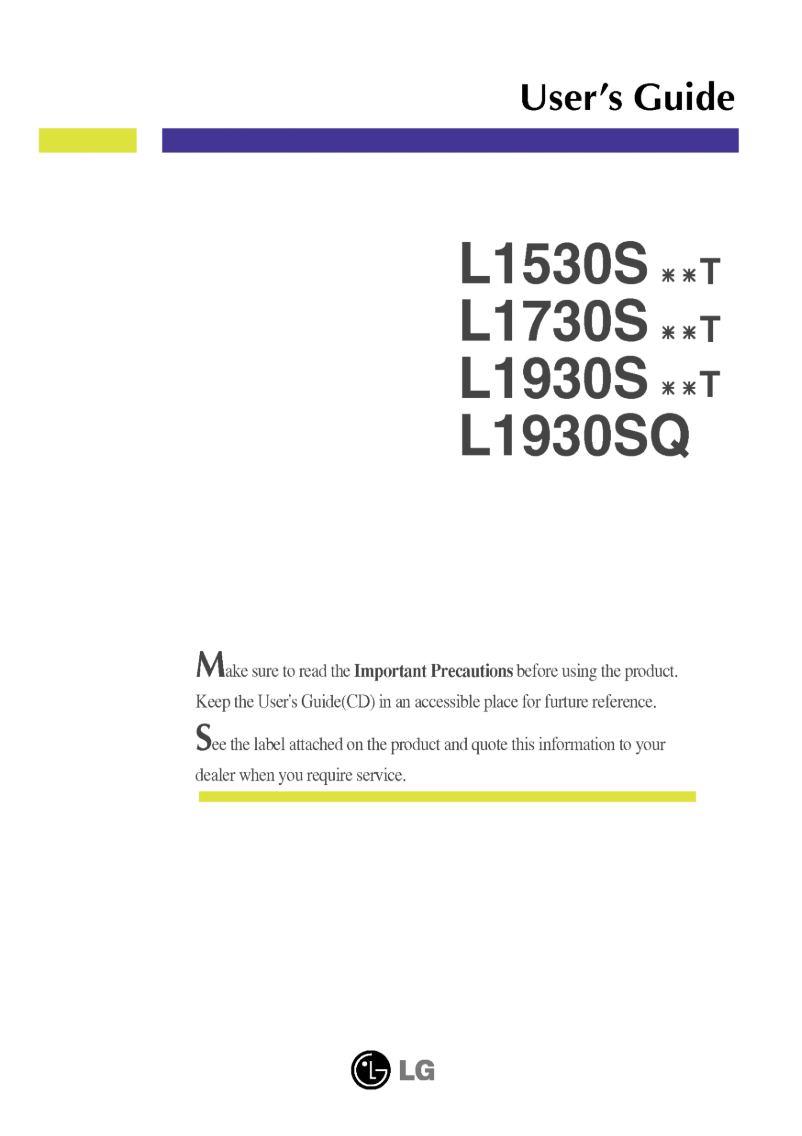 Page 1 de la notice Manuel utilisateur LG L1530SSNTN