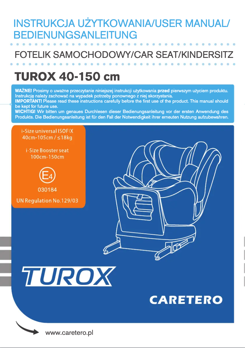 Page 1 of the manual User Manual Caretero Turox