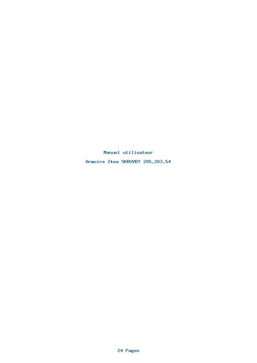 Page 1 de la notice Manuel utilisateur Ikea SKRUVBY 205.203.54