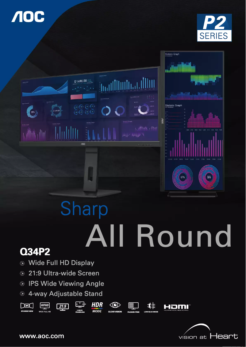 Página 1 del manual Folleto AOC Q34P2