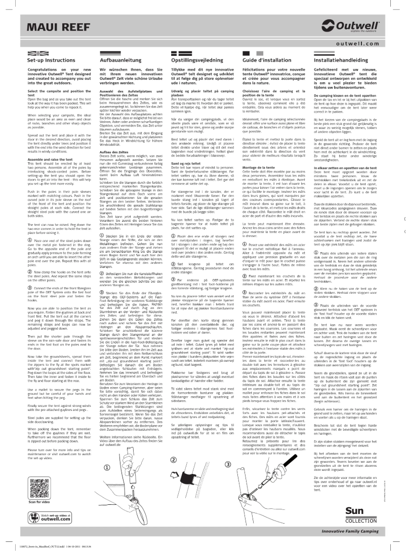 Page 1 de la notice Manuel utilisateur Outwell Sun Maui Reef