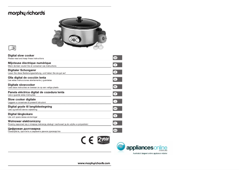 Página 1 del manual Manual de usuario Morphy Richards 48730