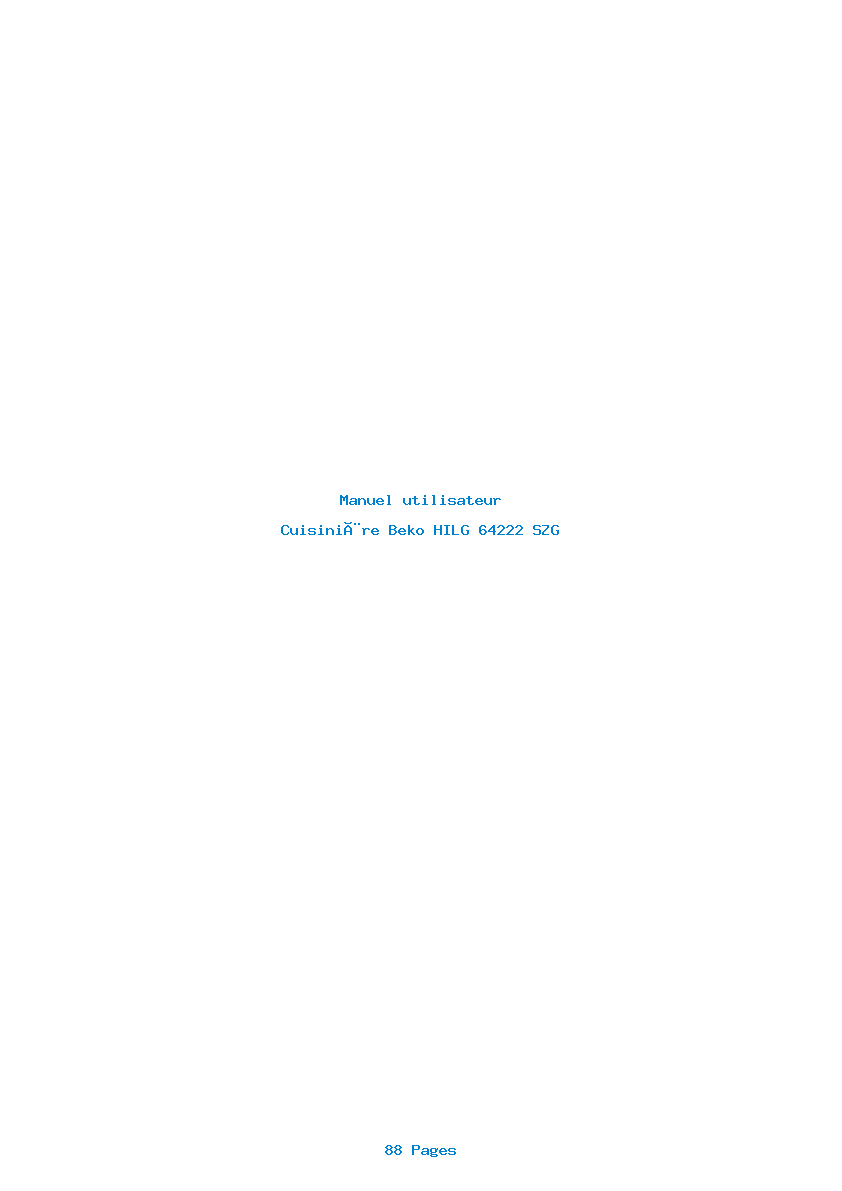 Page 1 de la notice Manuel utilisateur Beko HILG 64222 SZG