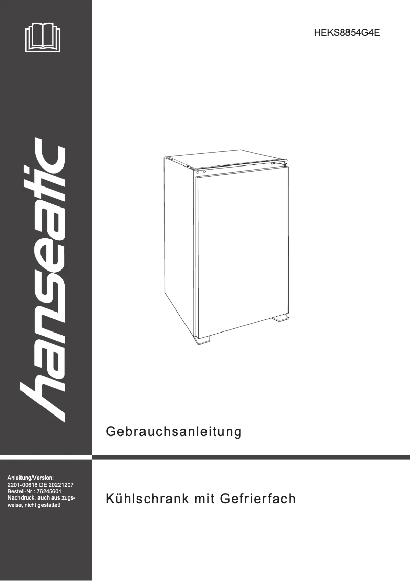 Page 1 de la notice Manuel utilisateur Hanseatic HEKS8854G4E