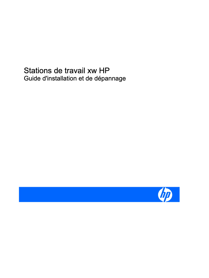 Page n°1 - Guide d'installation HP xw9400