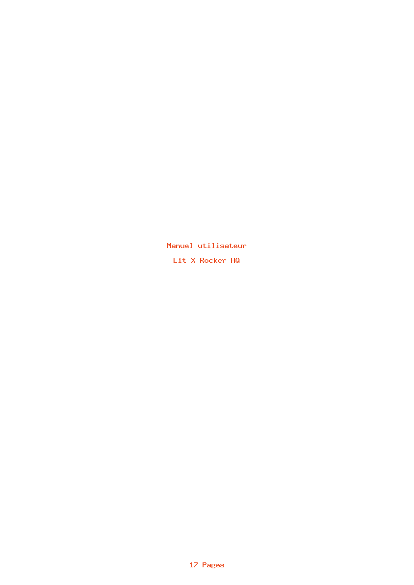Page 1 de la notice Manuel utilisateur X Rocker HQ