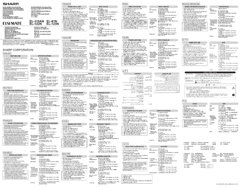 Página 1 del manual Manual de usuario Sharp EL-123N