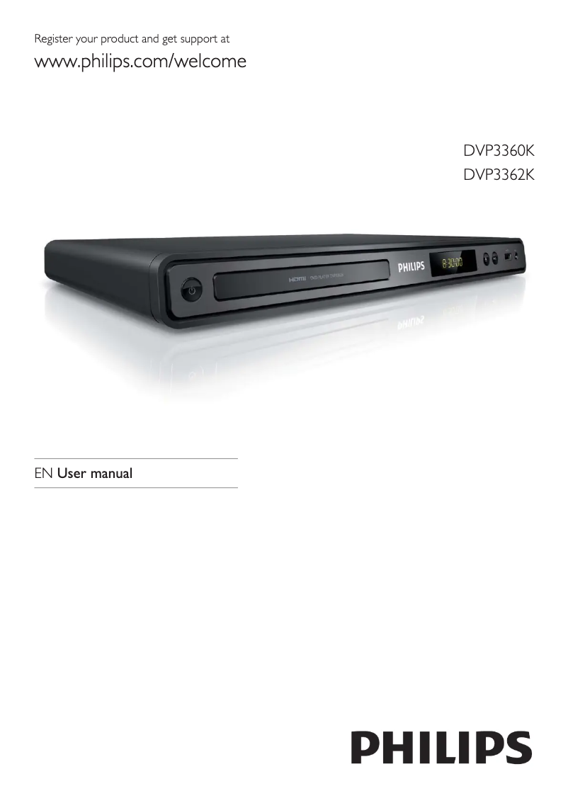 Page 1 of the manual User Manual Philips DVP3362K