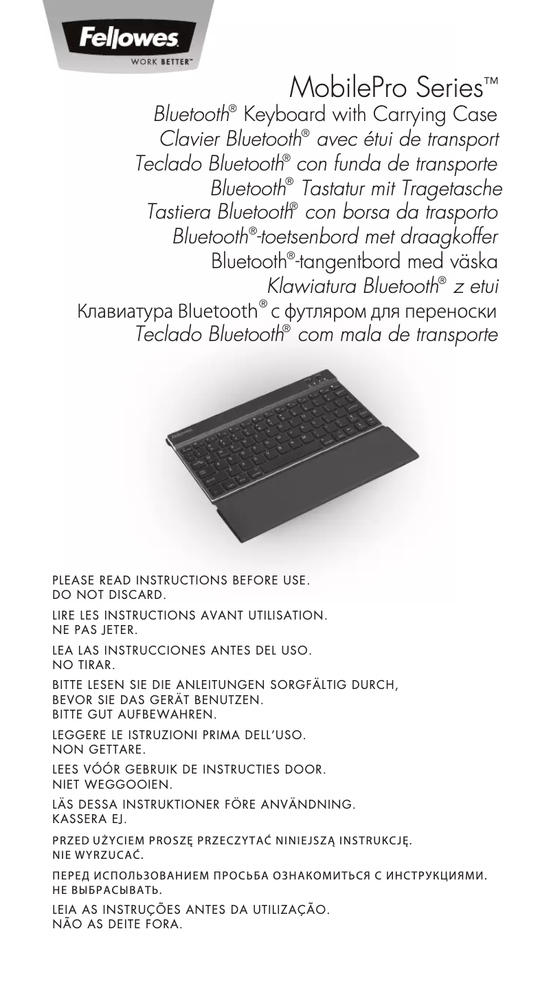 Page 1 de la notice Manuel utilisateur Fellowes MobilePro Series 8202101