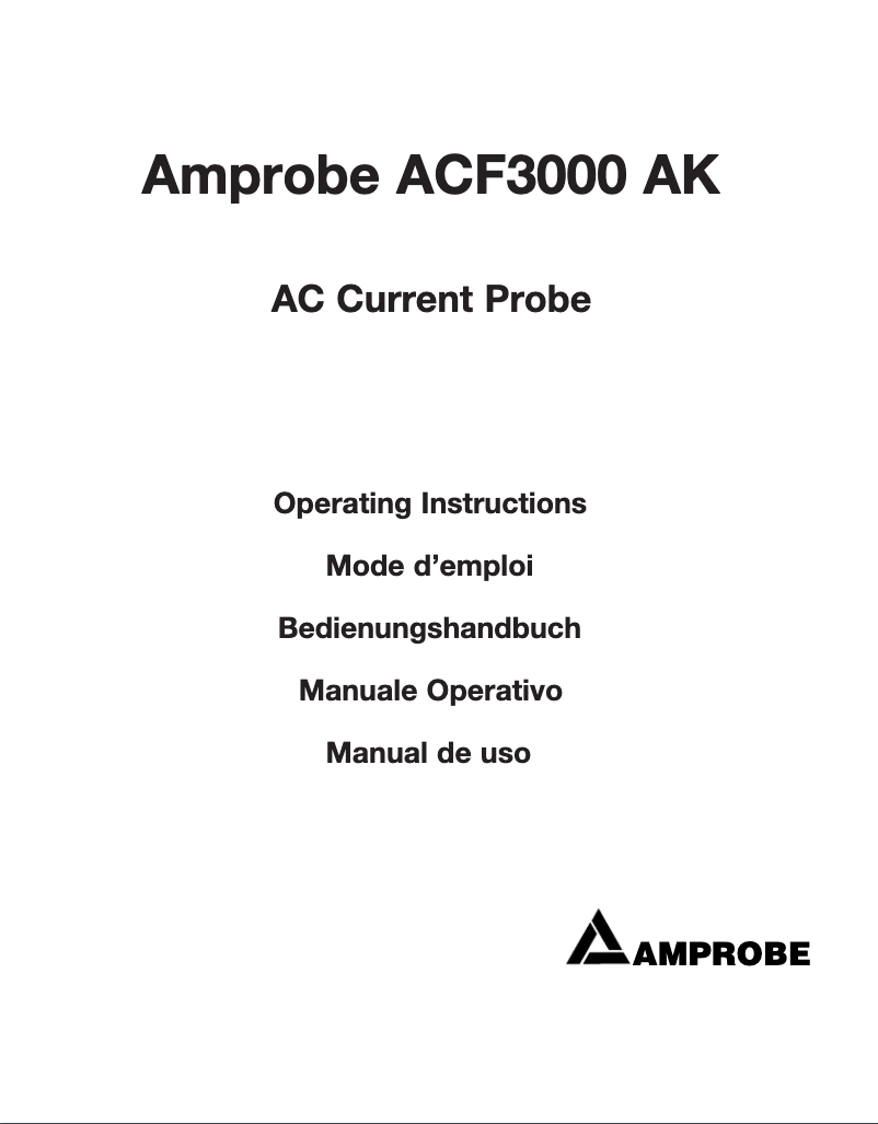 Page 1 de la notice Manuel utilisateur Amprobe ACF-3000 AK