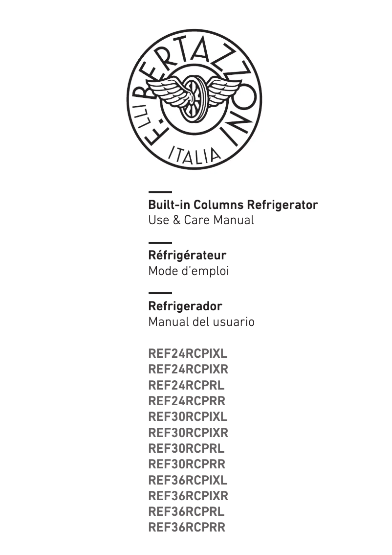 Page 1 de la notice Manuel utilisateur Bertazzoni REF24RCPRL