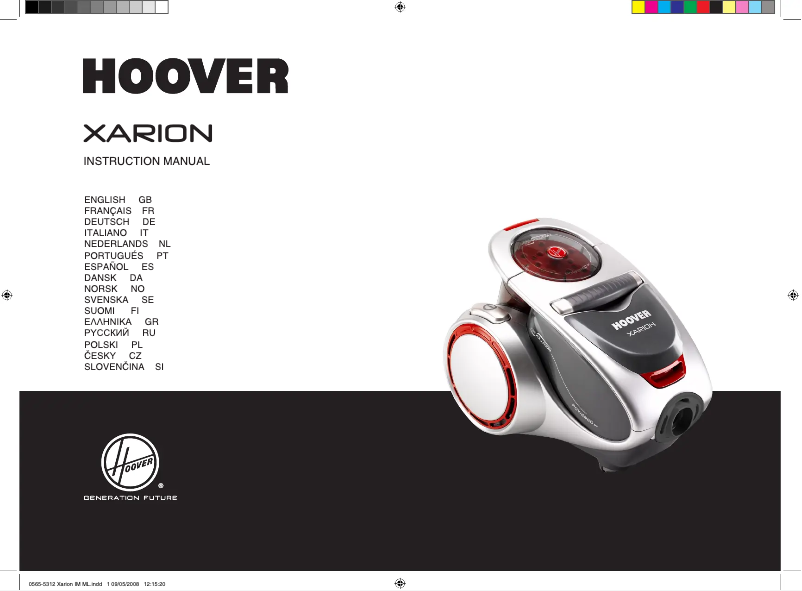Página 1 del manual Manual de usuario Hoover Xarion TRTC4210001