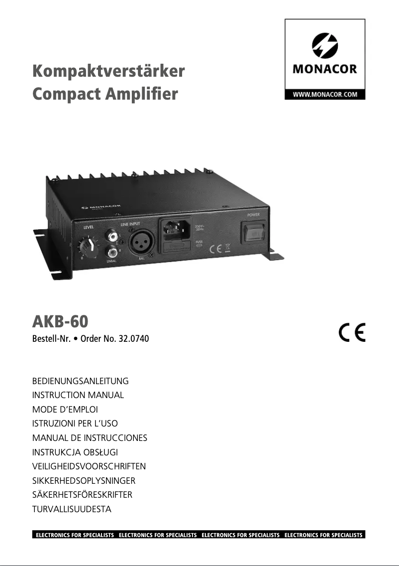 Page 1 of the manual User Manual Monacor AKB-60