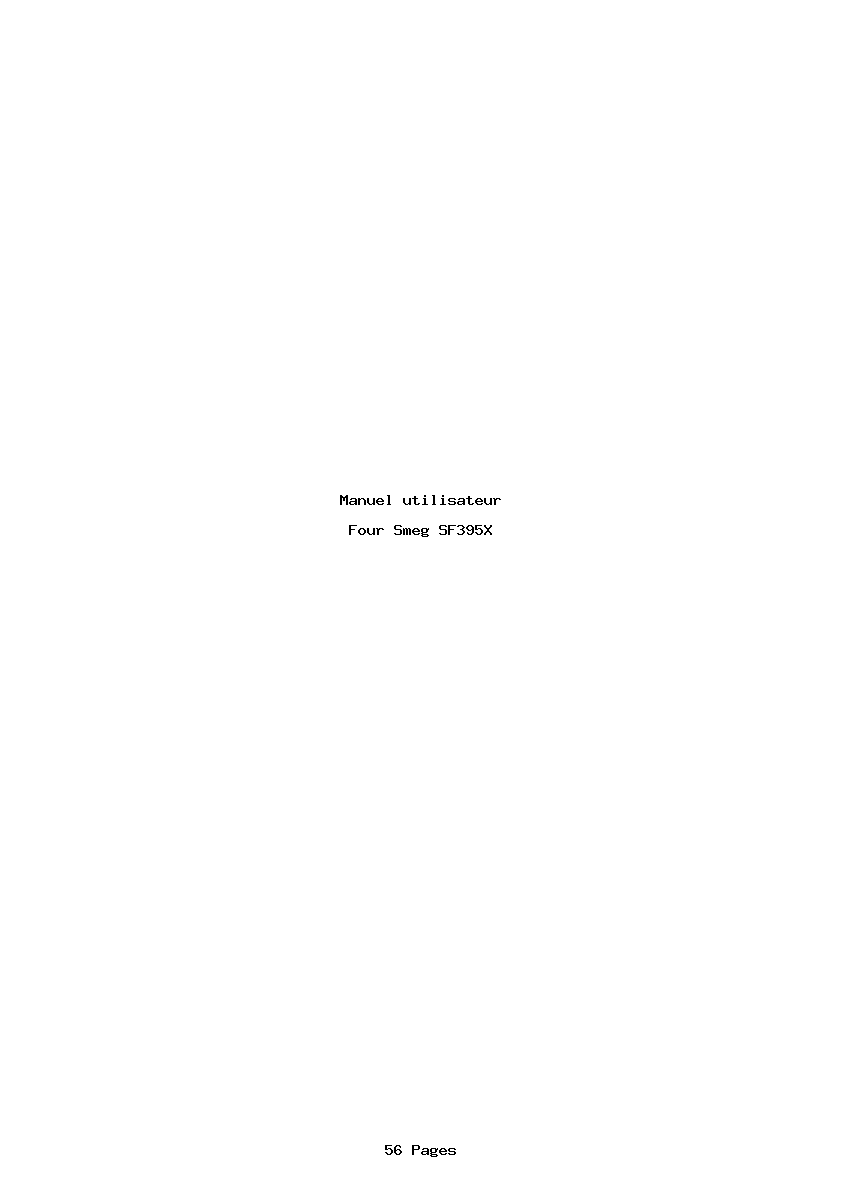 Page 1 de la notice Manuel utilisateur Smeg SF395X