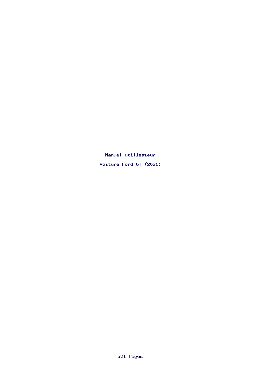 Page 1 de la notice Manuel utilisateur Ford GT (2021)
