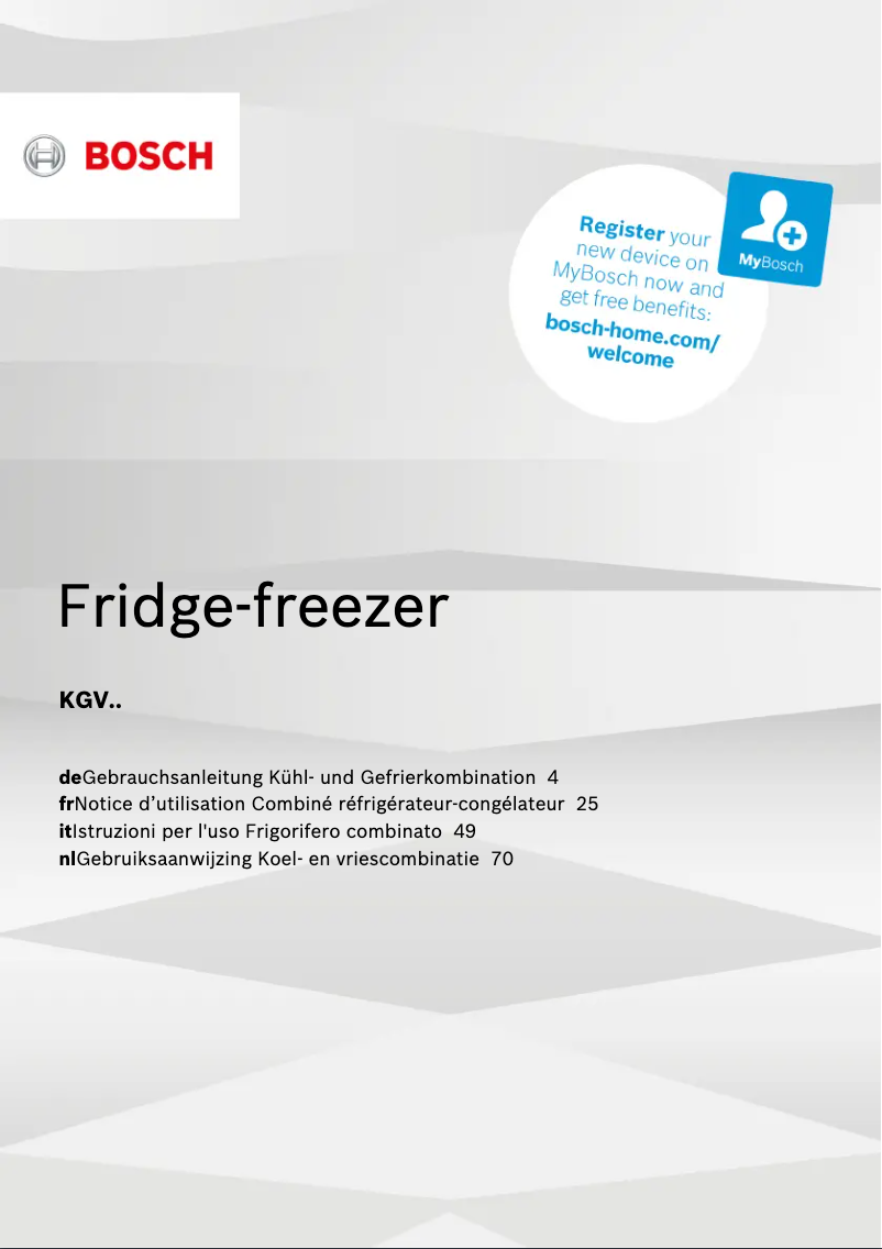 Page 1 of the manual User Manual Bosch KGV36VD32S