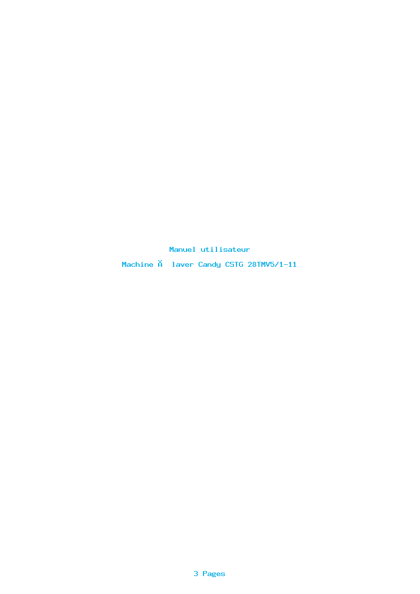 Page 1 de la notice Manuel utilisateur Candy CSTG 28TMV5/1-11