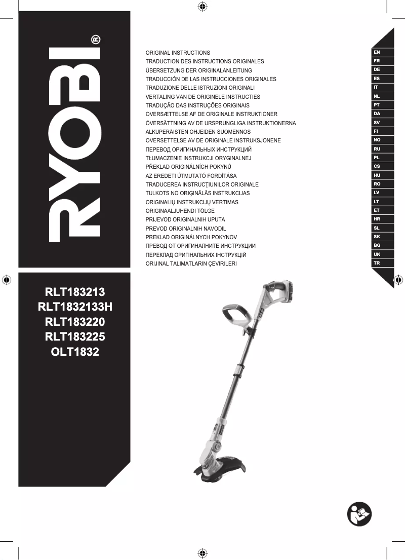 Page 1 de la notice Manuel utilisateur RYOBI One+ RLT183222S