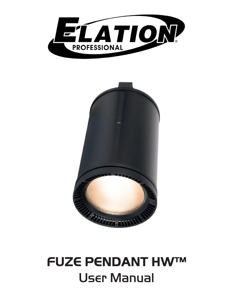Page 1 de la notice Manuel utilisateur Elation Fuze Pendant HW