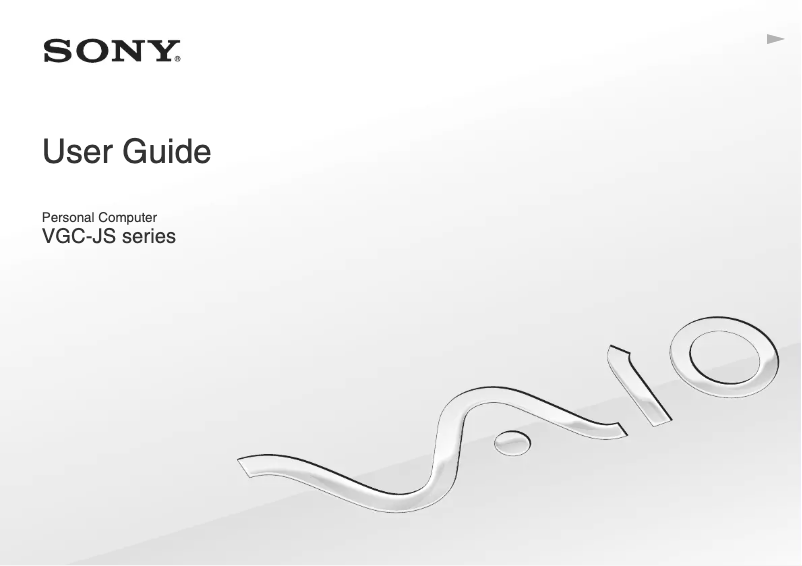 Page n°1 - Manuel utilisateur Sony Vaio VGC-JS4EG