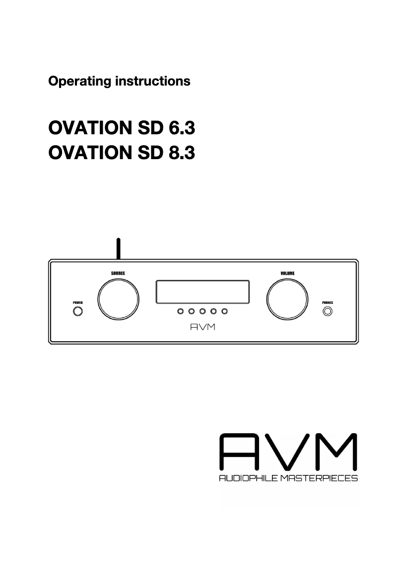 Página 1 del manual Manual de usuario AVM Ovation SD 8.3
