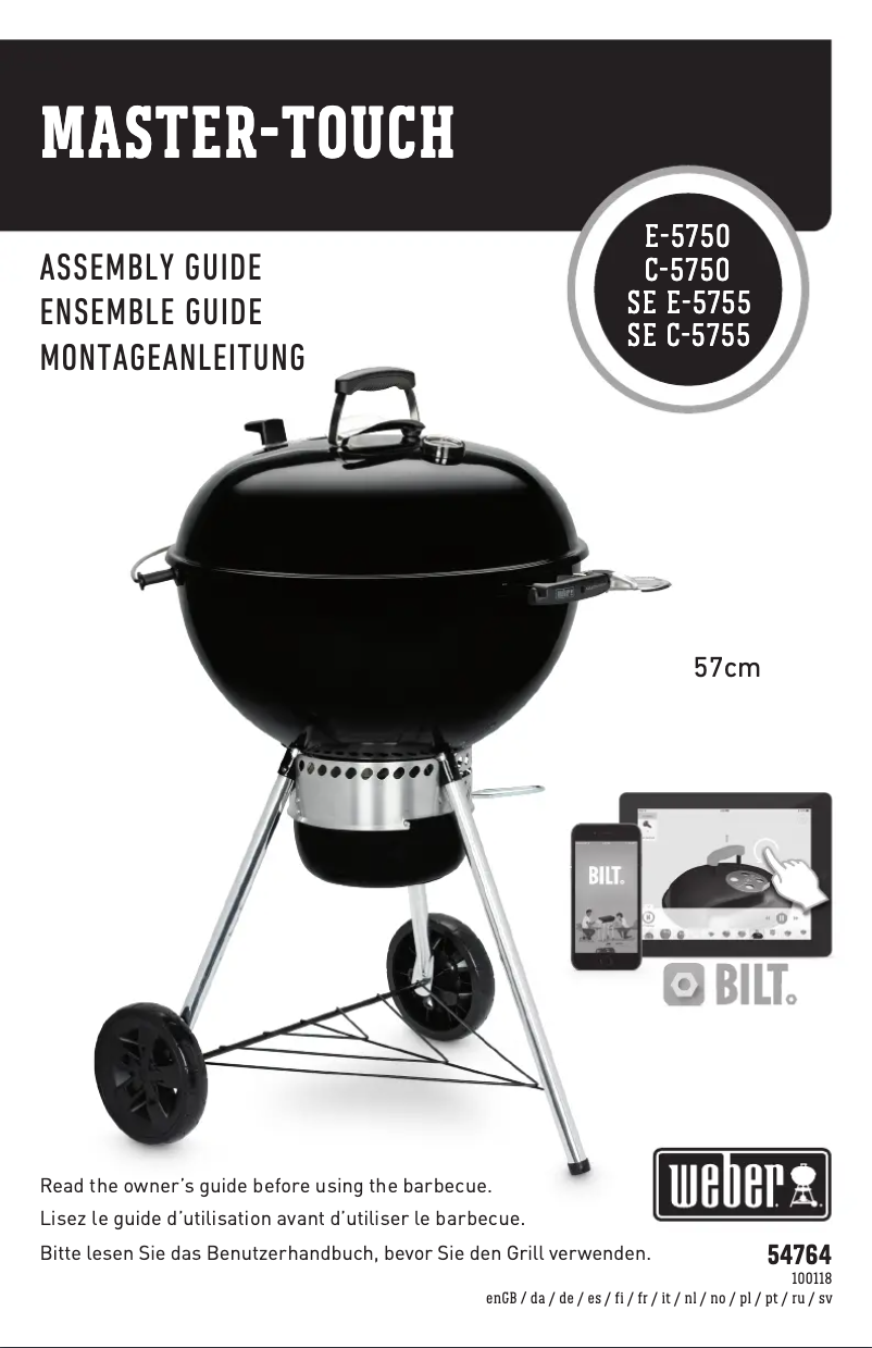 Page 1 de la notice Manuel utilisateur Weber Master Touch Premium E-5770