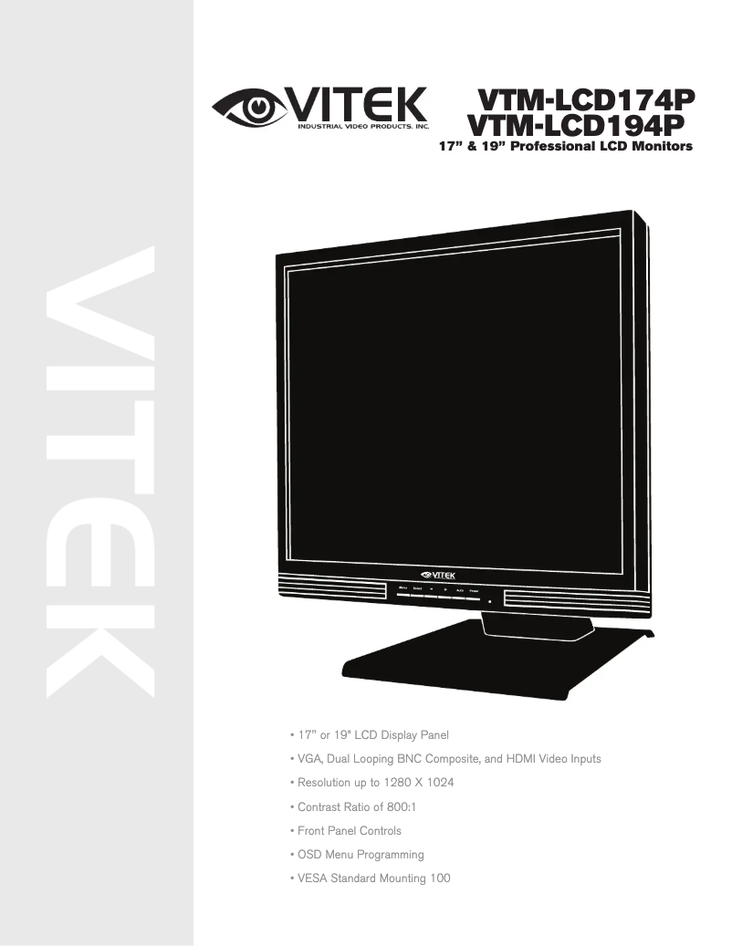 Página 1 del manual Manual de usuario Vitek VTM-LCD174P