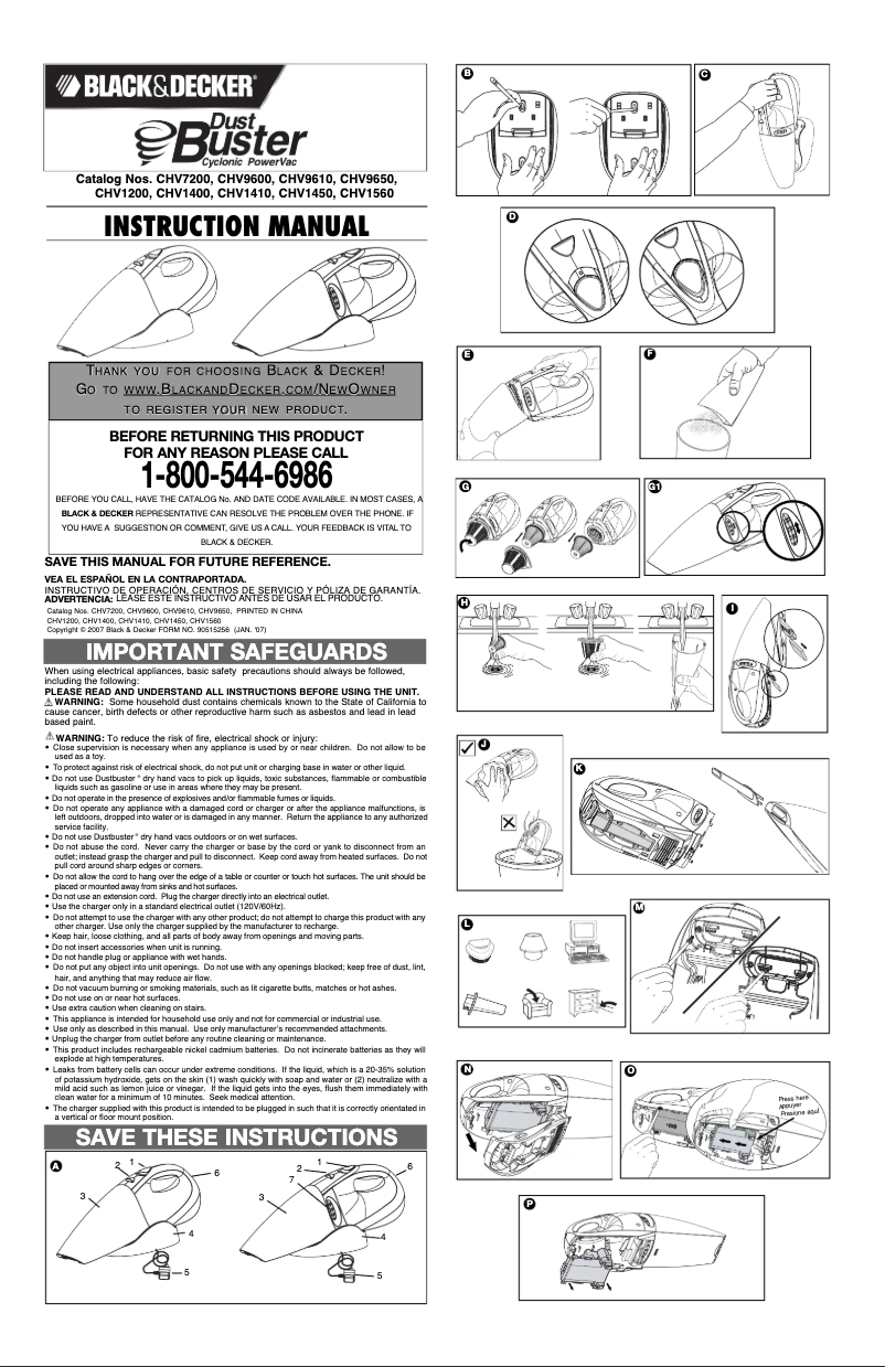 Página 1 del manual Manual de usuario Black & Decker CHV1450