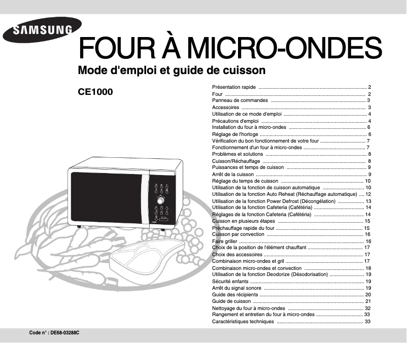 Página 1 del manual Manual de usuario Samsung CE1000A