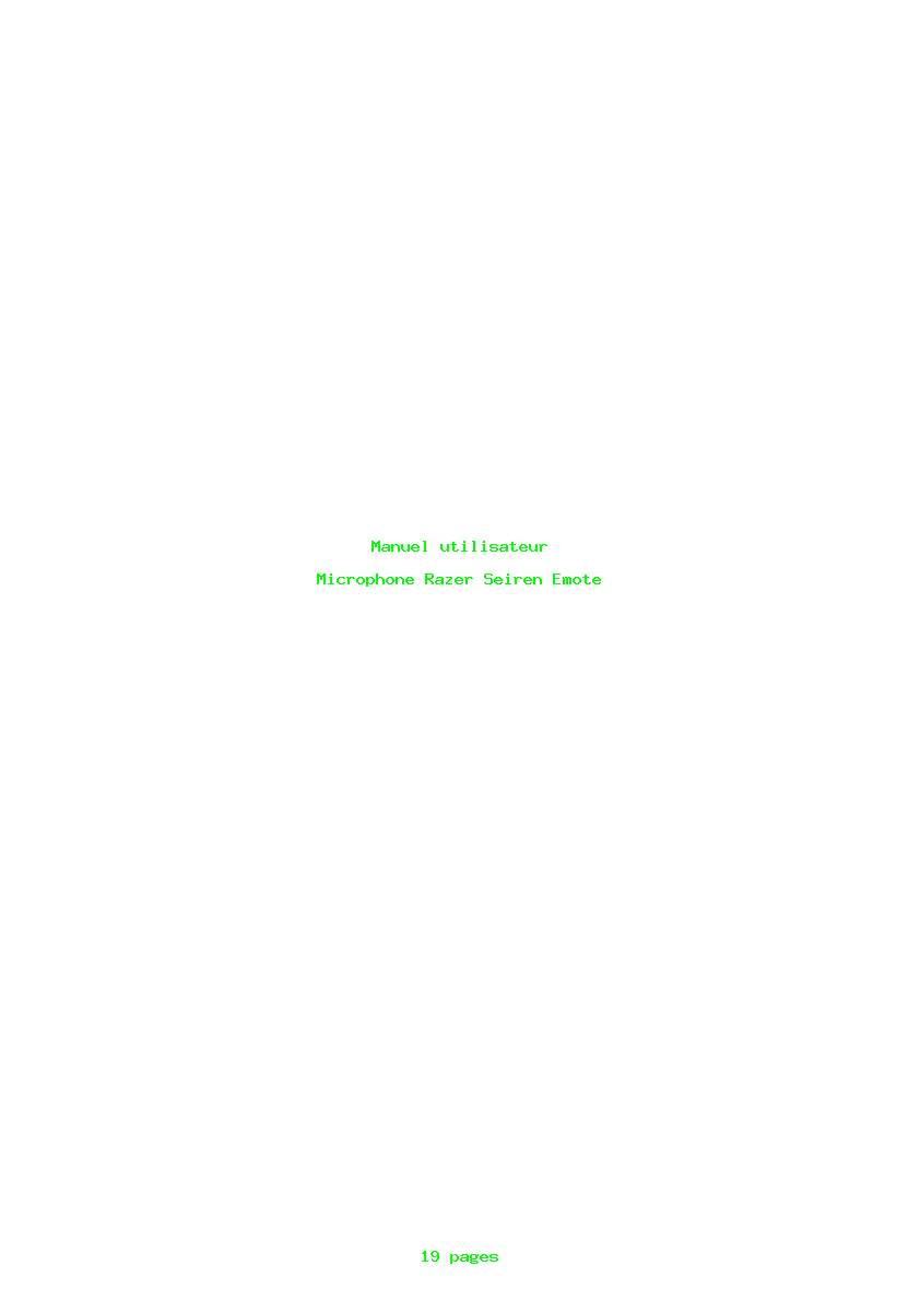 Page 1 de la notice Manuel utilisateur Razer Seiren Emote