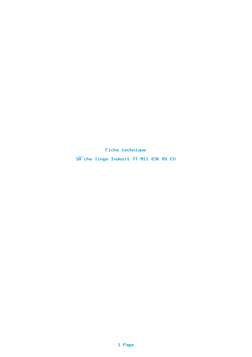 Image de la première page du manuel de l'appareil YT M11 83K RX EU