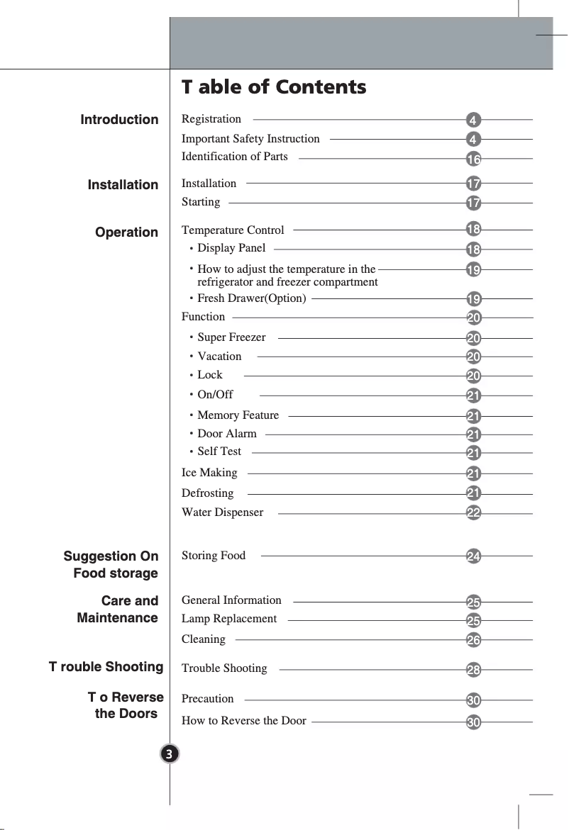 Page 1 de la notice Manuel utilisateur LG GR-F429BVQ