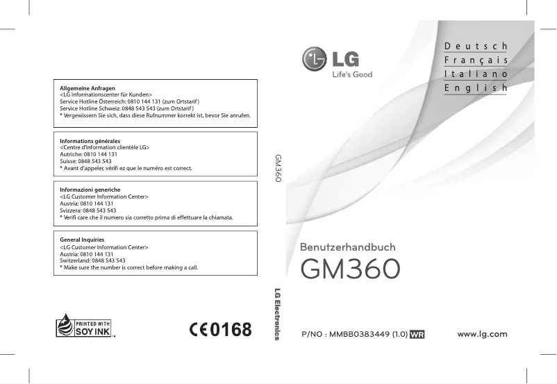 Page 1 of the manual User Manual LG GM360